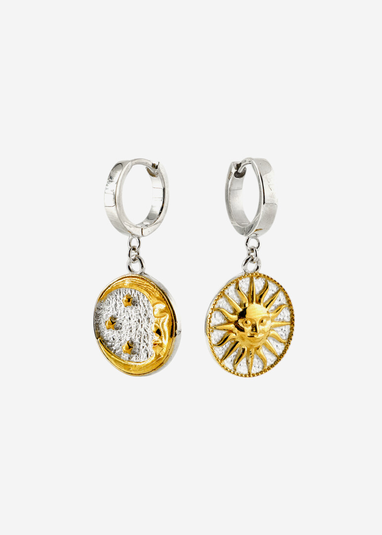 Gilded silver earrings «Alchemy Mini».