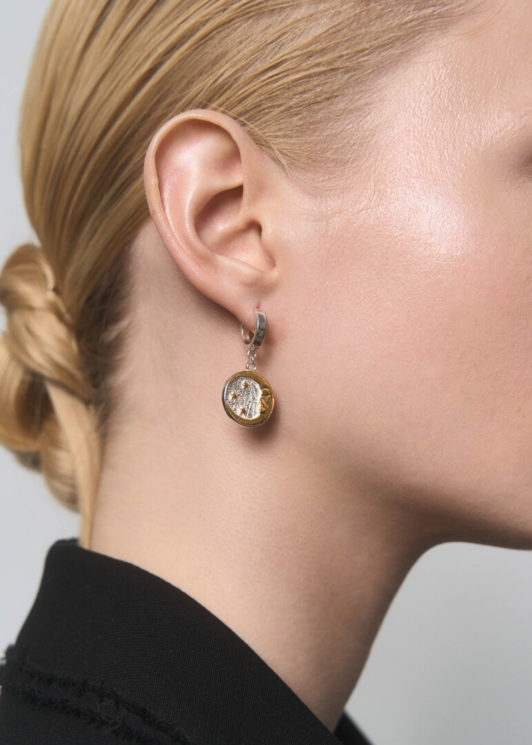 Gilded silver earrings «Alchemy Mini».