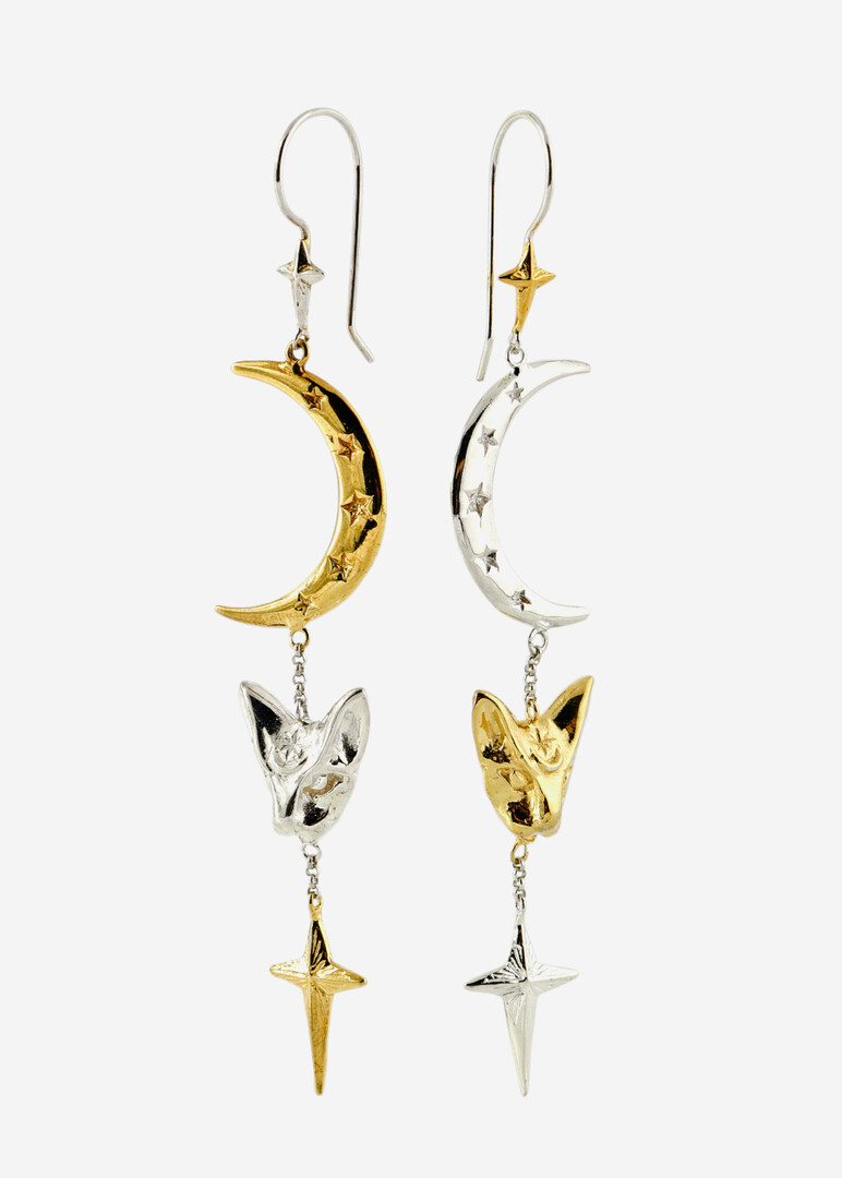 Gold-plated silver earrings «Lunar Mystic».