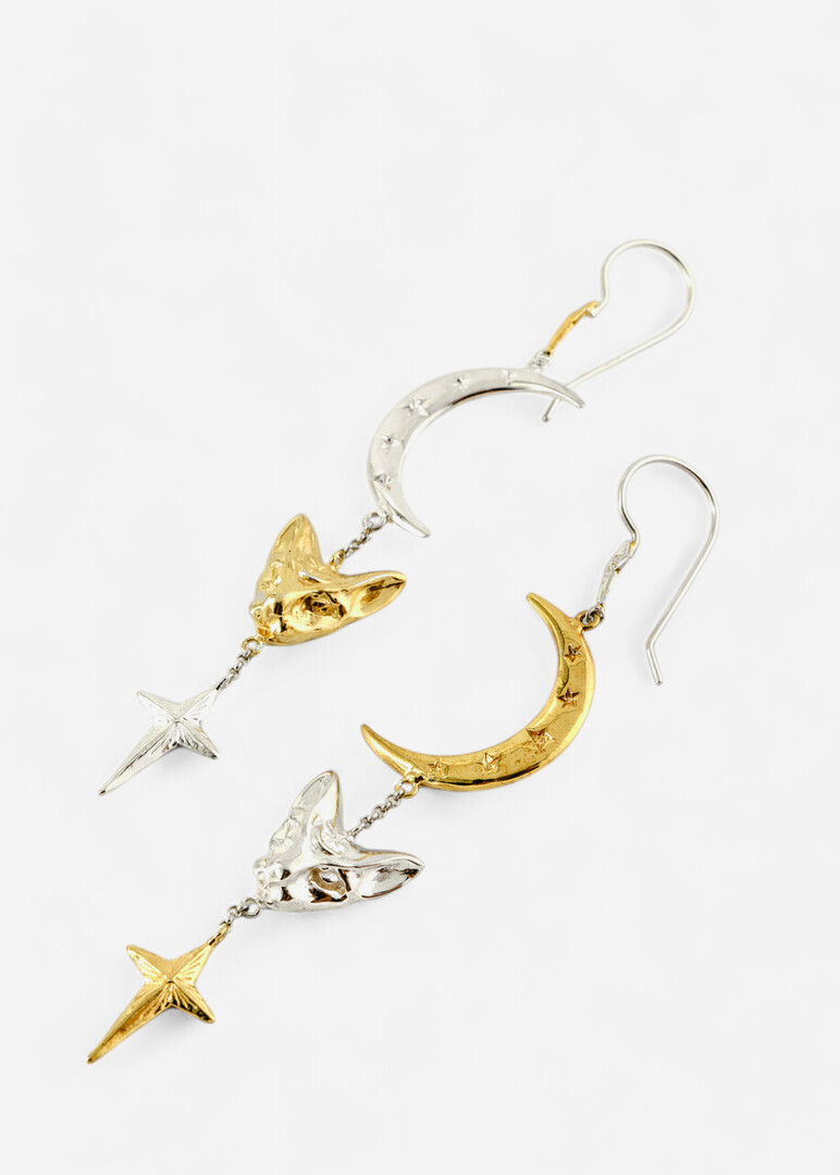 Gold-plated silver earrings «Lunar Mystic».
