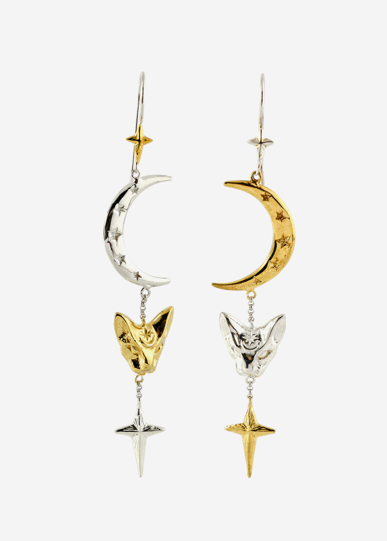 Gold-plated silver earrings «Lunar Mystic».