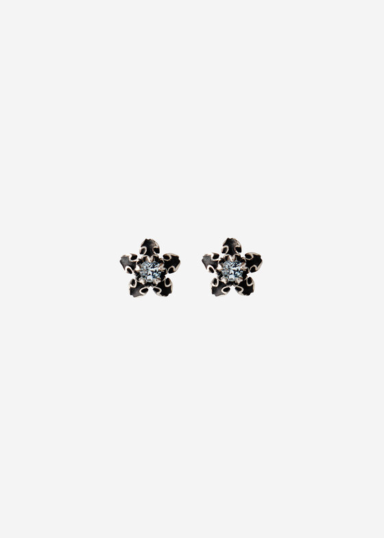 Пусеты NoBrandName Пусеты из серебра с голубым топазом Baroque blue Sparkle