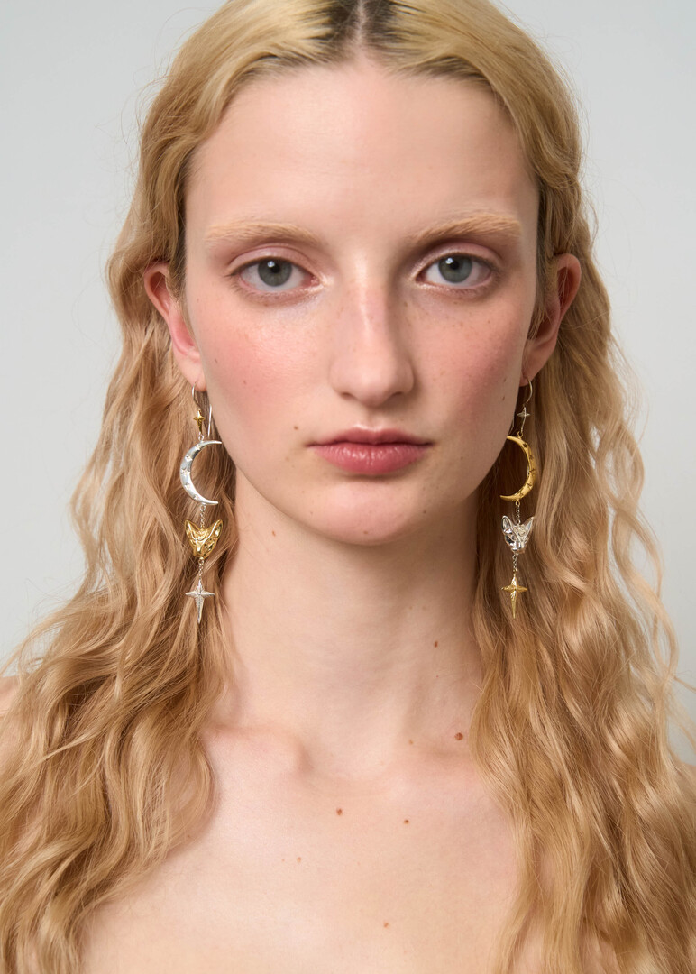 Gold-plated silver earrings «Lunar Mystic».