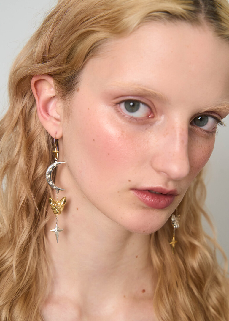 Gold-plated silver earrings «Lunar Mystic».