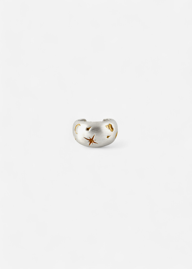 Gold-plated silver cuff «Soul's journey»