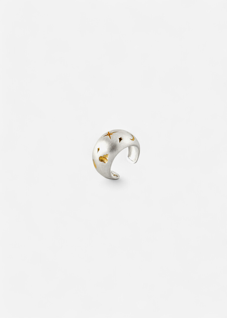 Gold-plated silver cuff «Soul's journey»