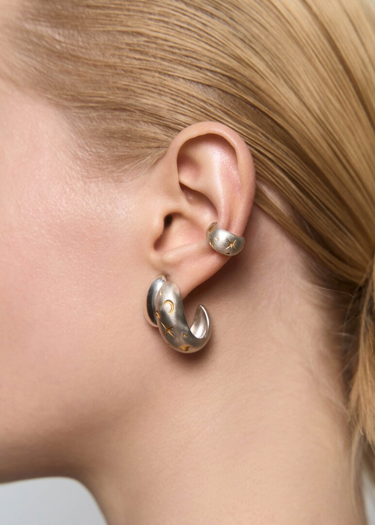 Gold-plated silver cuff «Soul's journey»
