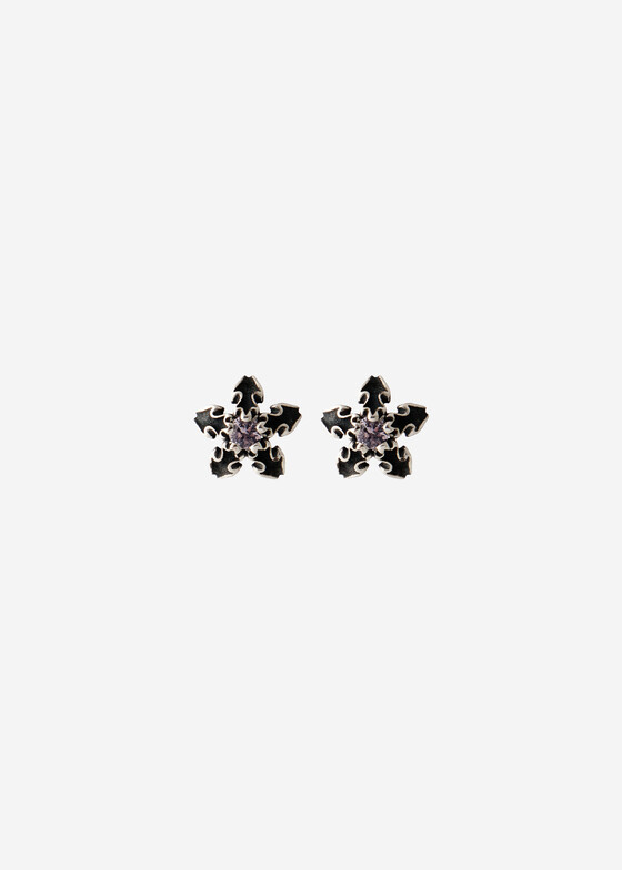 Пусеты NoBrandName Пусеты из серебра со шпинелью Baroque cherry blossom Sparkle