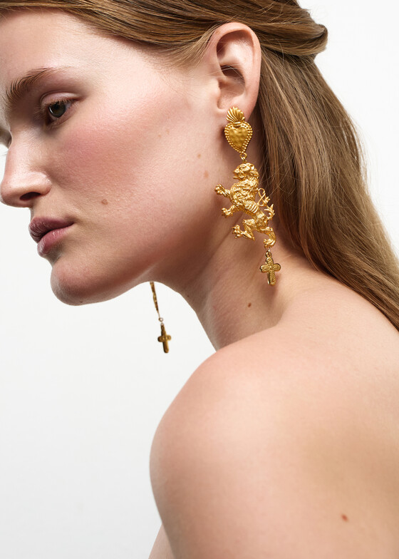 Серьги с подвесами INDULGENCE safina concept Позолоченные серьги «Власть сердца»