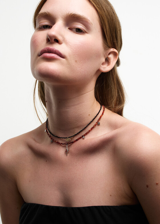 Колье из бусин Wisteria Gems Колье из сердолика с подвесками-звездами