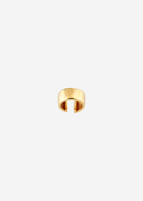 Каффы GOLDENGAL Широкий позолоченный кафф из серебра на середину уха