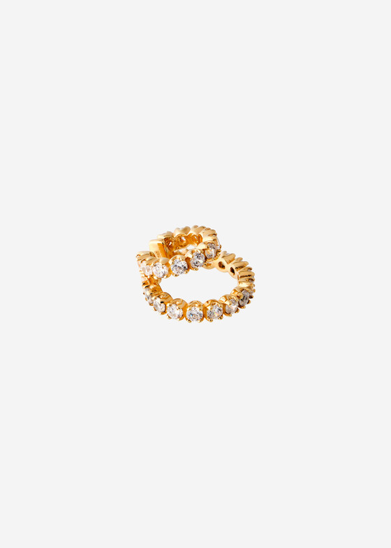 Каффы GOLDENGAL Позолоченный кафф из серебра «Двойное сияние» с кубическим цирконием