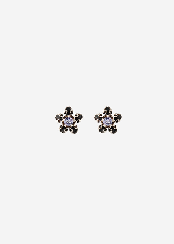 Пусеты NoBrandName Пусеты из серебра с танзанитом Baroque violet Sparkle