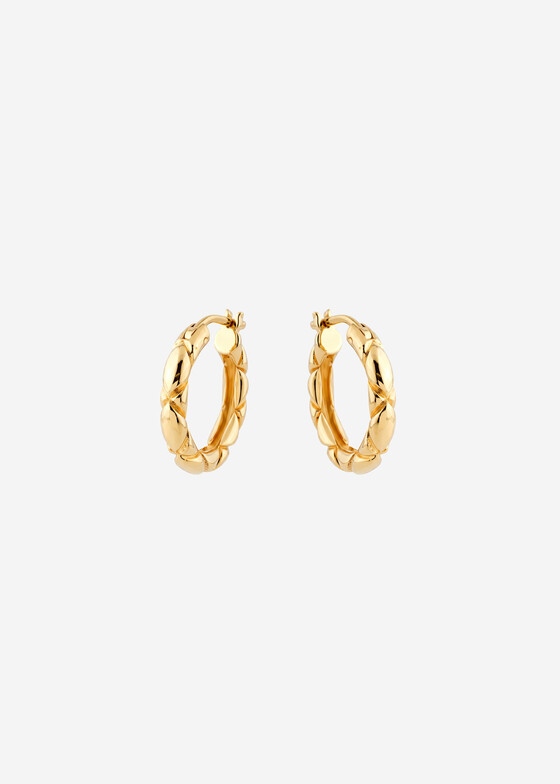 Серьги средней длины GOLDENGAL Позолоченные серьги-кольца «Шоколадный бублик» из серебра