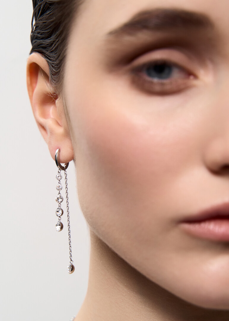 Silver earrings with crystals EARRINGS SYMPHONIA
