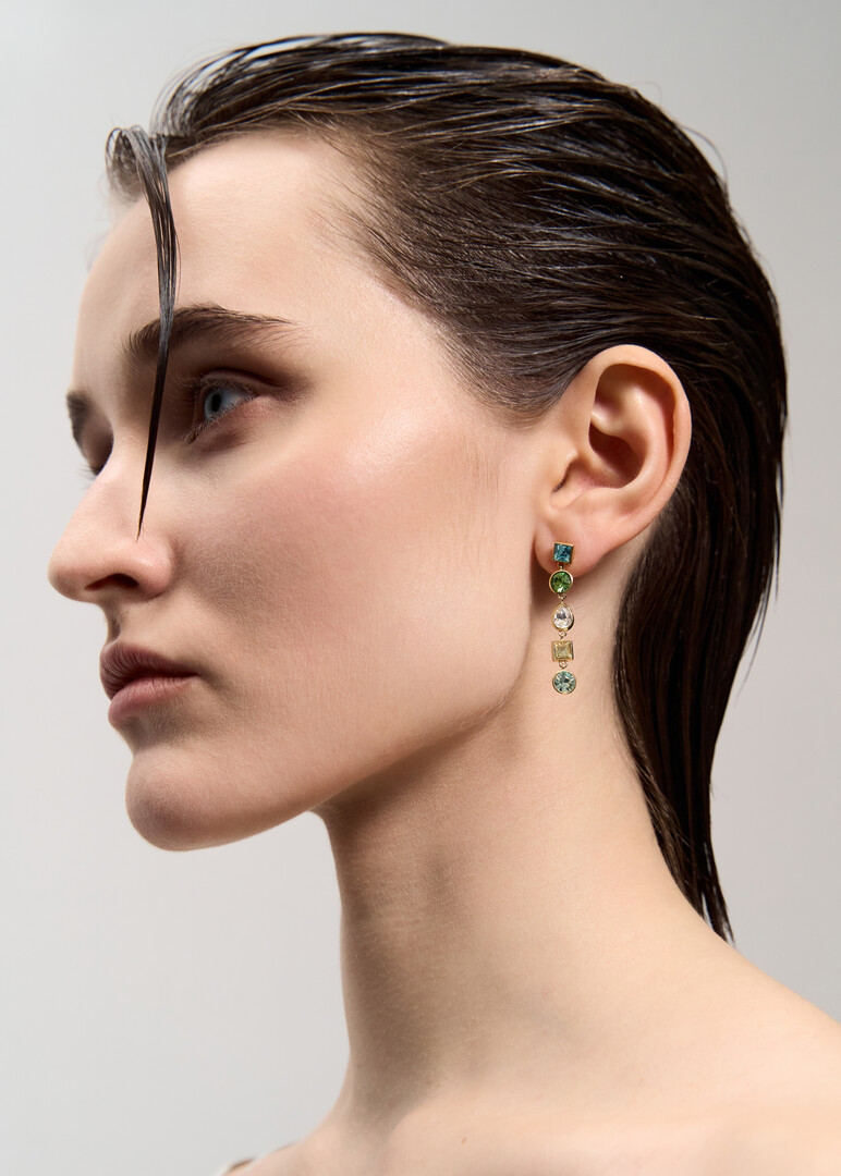 Золотистые серьги с кристаллами EARRINGS SYMPHONIA