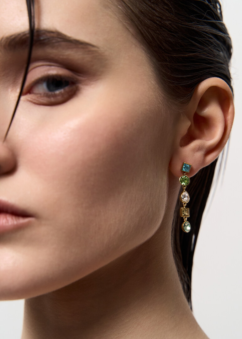 Золотистые серьги с кристаллами EARRINGS SYMPHONIA