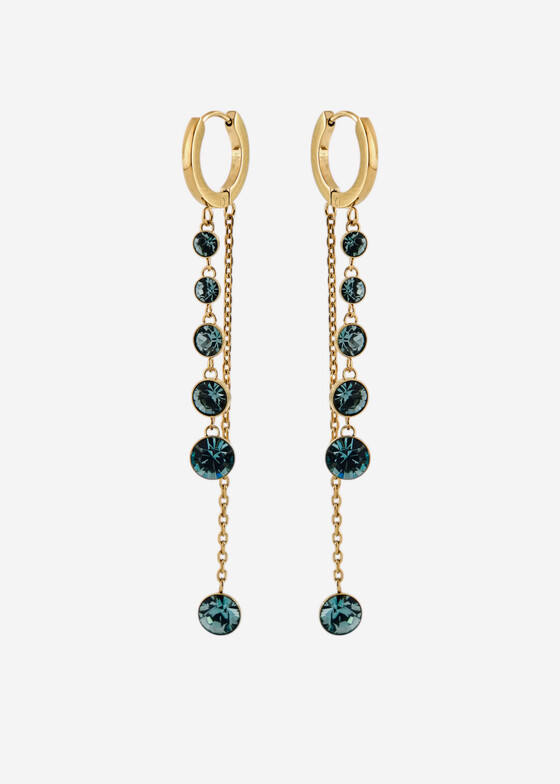 Длинные серьги Brosway Золотистые серьги с голубыми кристаллами EARRINGS SYMPHONIA