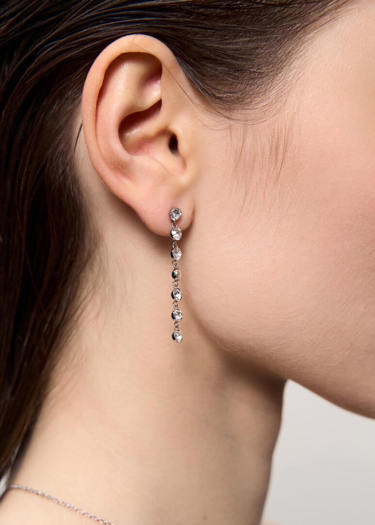 Silver earrings with crystals EARRINGS SYMPHONIA