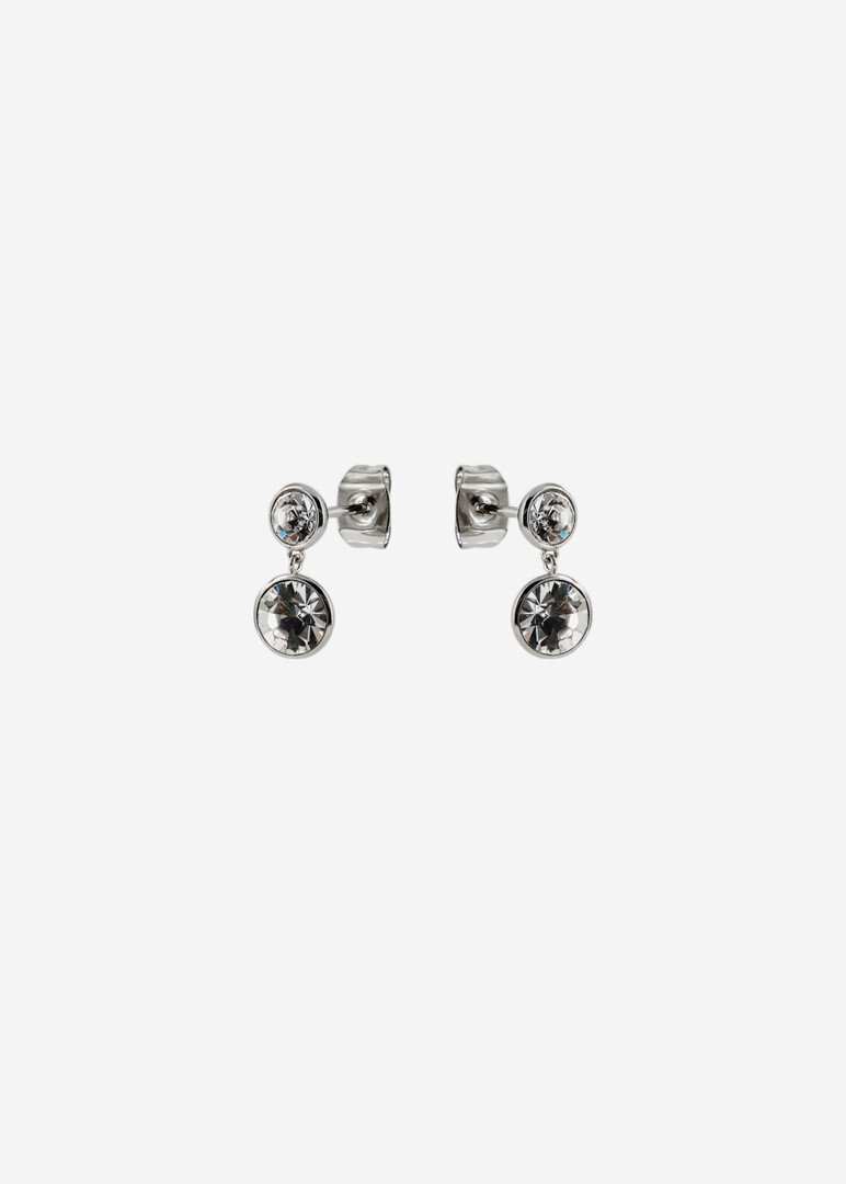 Silver earrings with transparent crystals EARRINGS SYMPHONIA