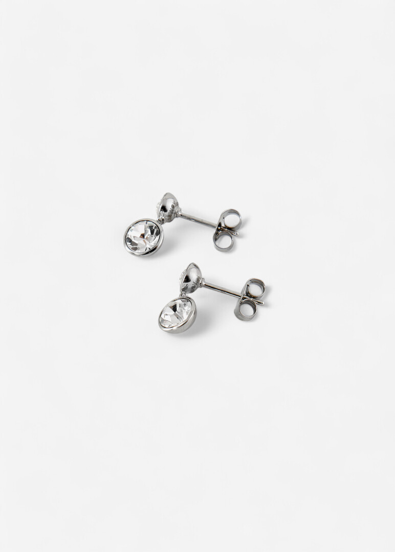 Silver earrings with transparent crystals EARRINGS SYMPHONIA