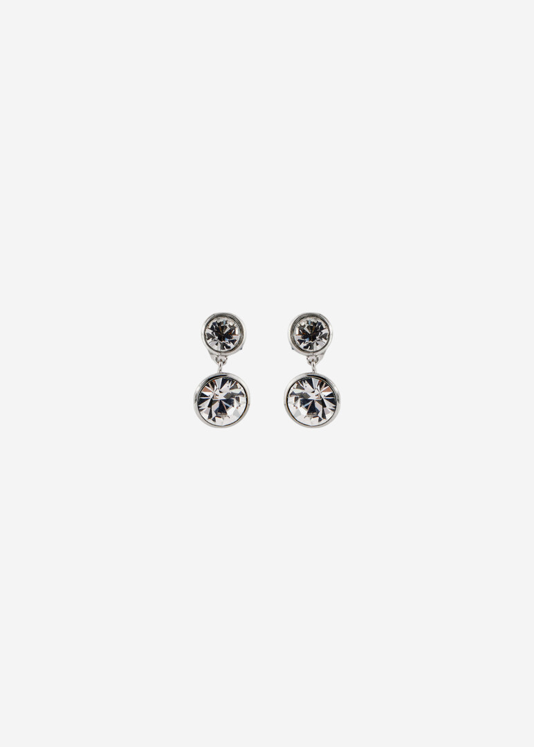 Silver earrings with transparent crystals EARRINGS SYMPHONIA