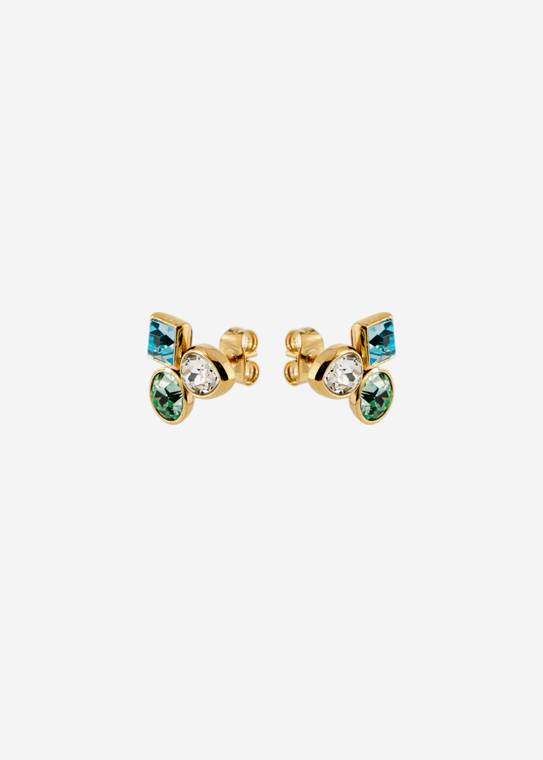 Gold earrings with crystals EARRINGS SYMPHONIA