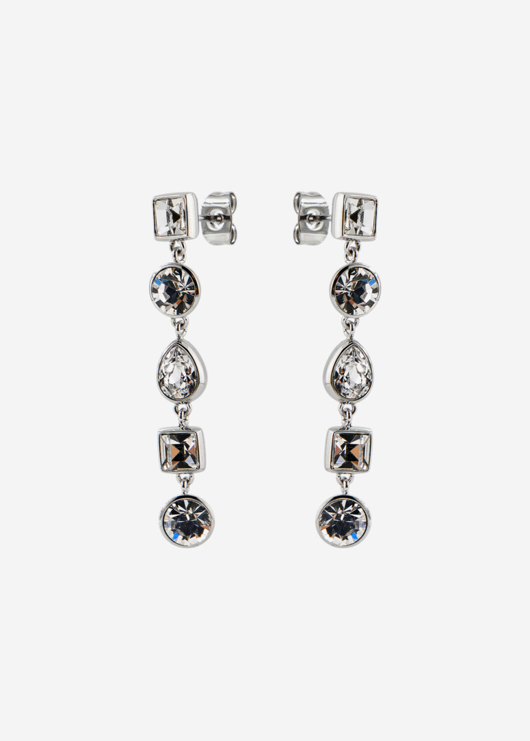 Silver earrings with crystals EARRINGS SYMPHONIA