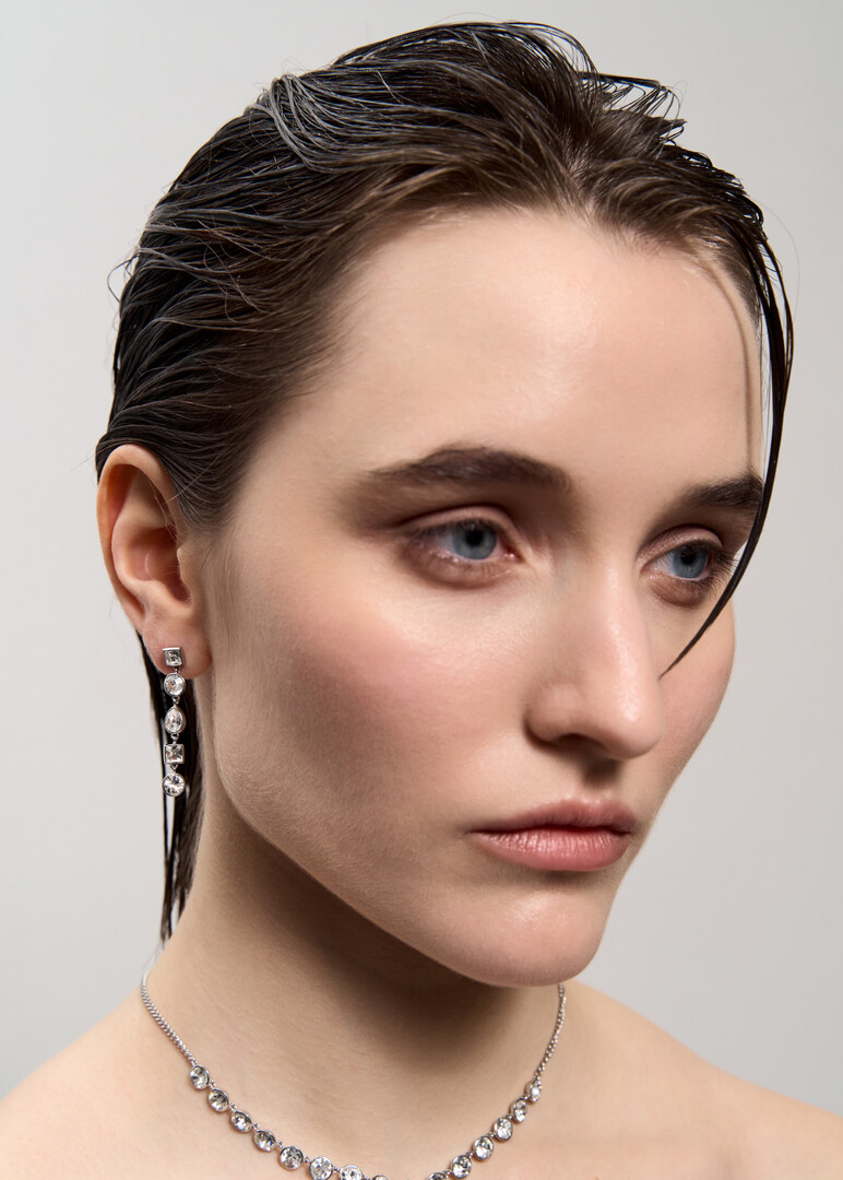 Silver earrings with crystals EARRINGS SYMPHONIA