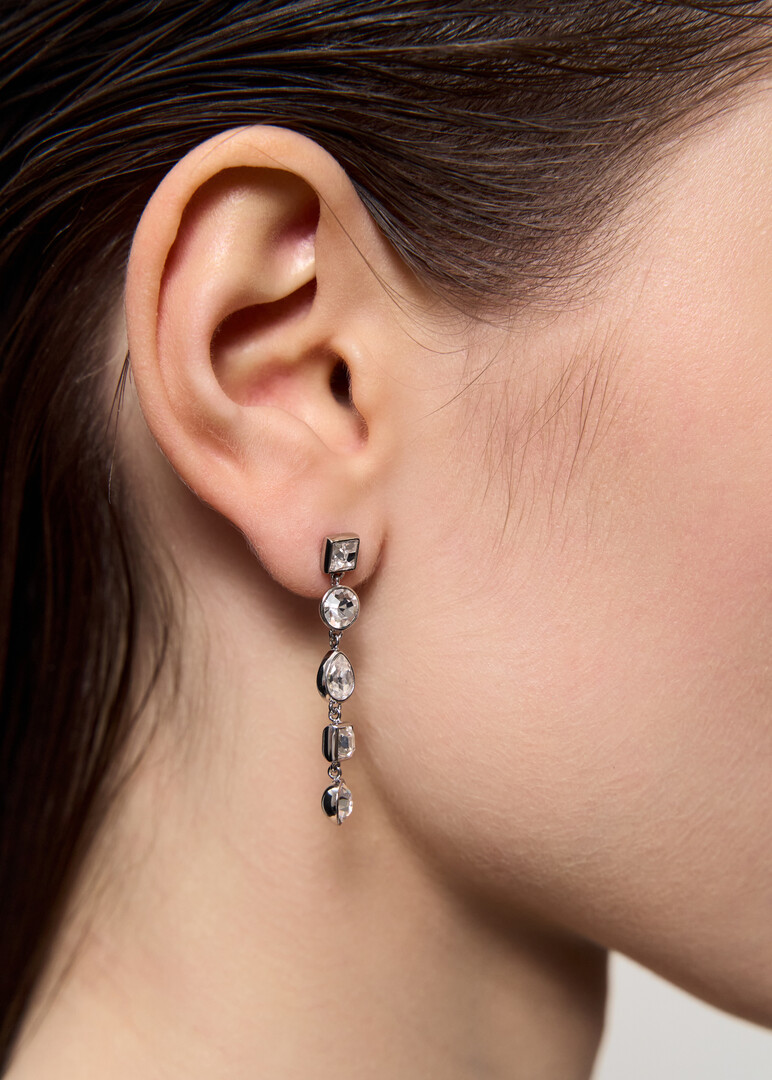 Silver earrings with crystals EARRINGS SYMPHONIA