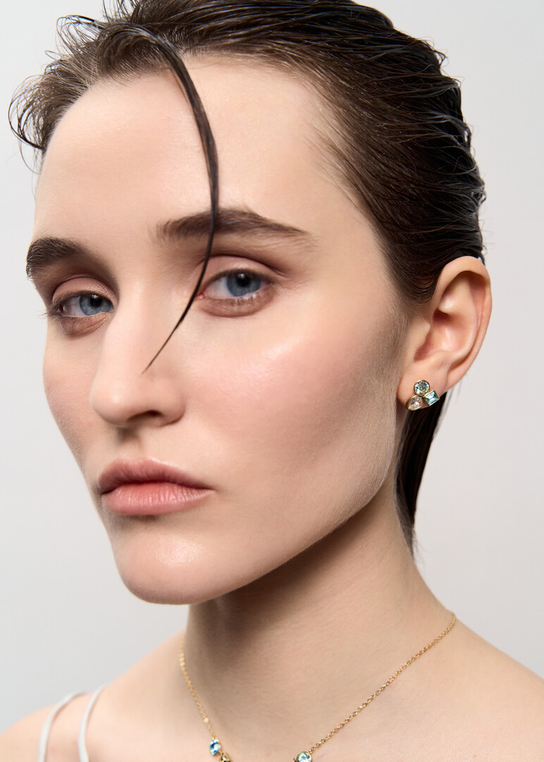 Gold earrings with crystals EARRINGS SYMPHONIA
