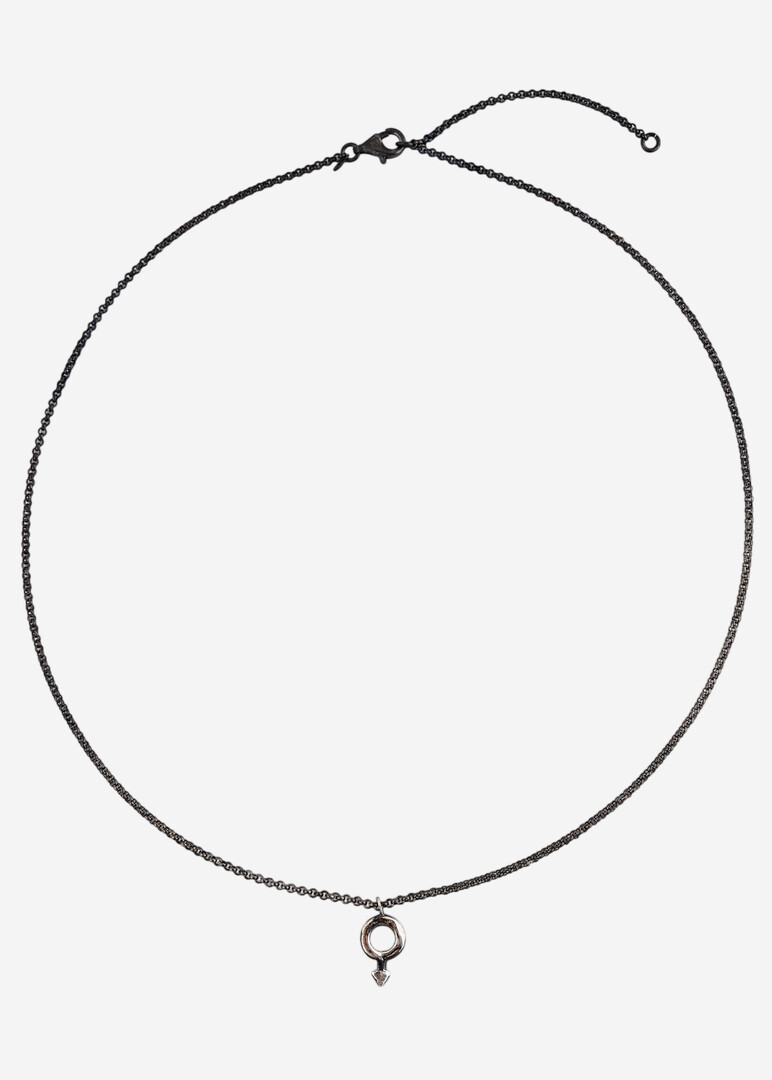 Колье-стрелка из серебра