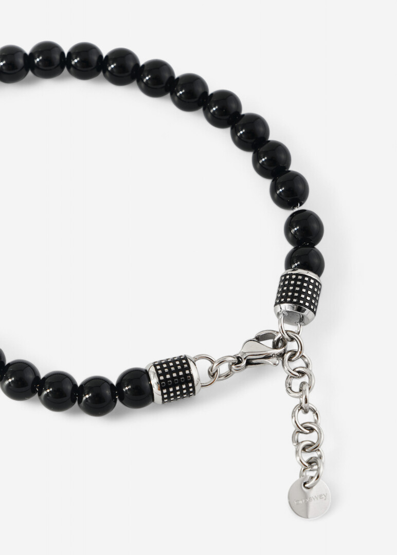Silver bracelet with black onyx BRACELET BULLET