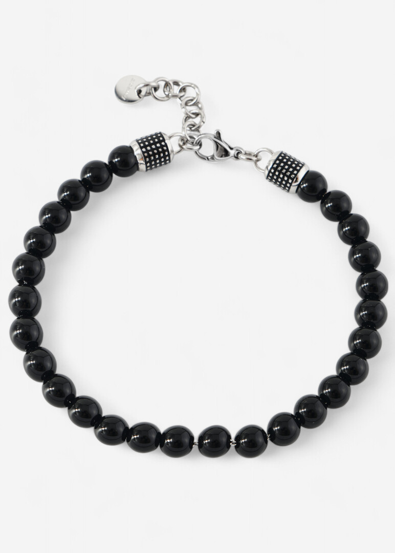 Silver bracelet with black onyx BRACELET BULLET