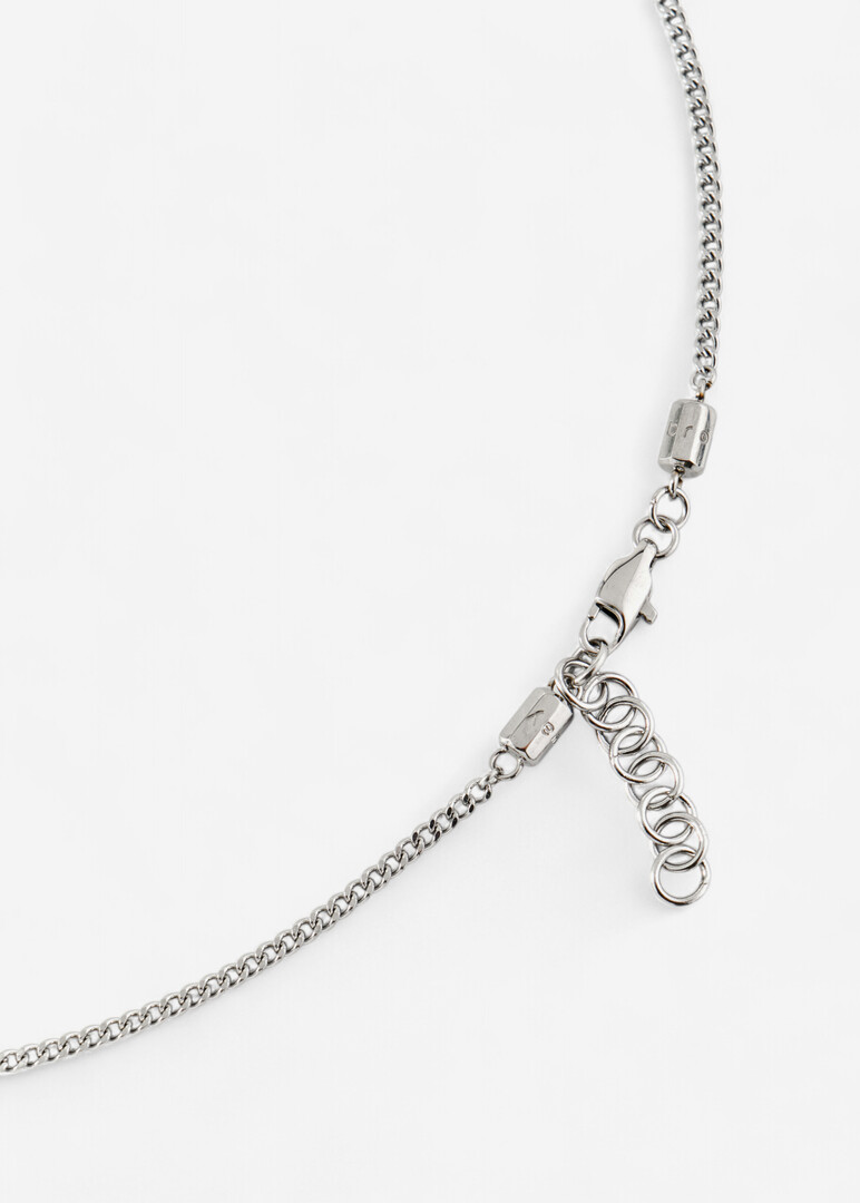 silver-tone black cubic zirconia necklace NECKLACE BACKLINER