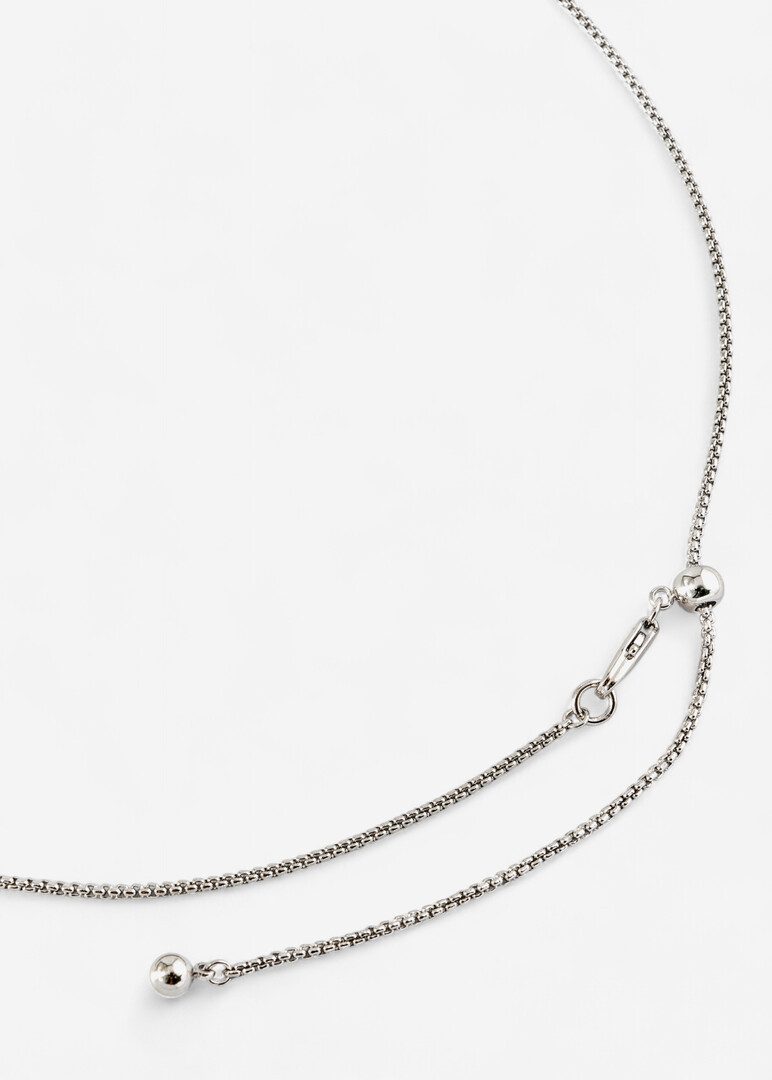 silver necklace with crystal pendant