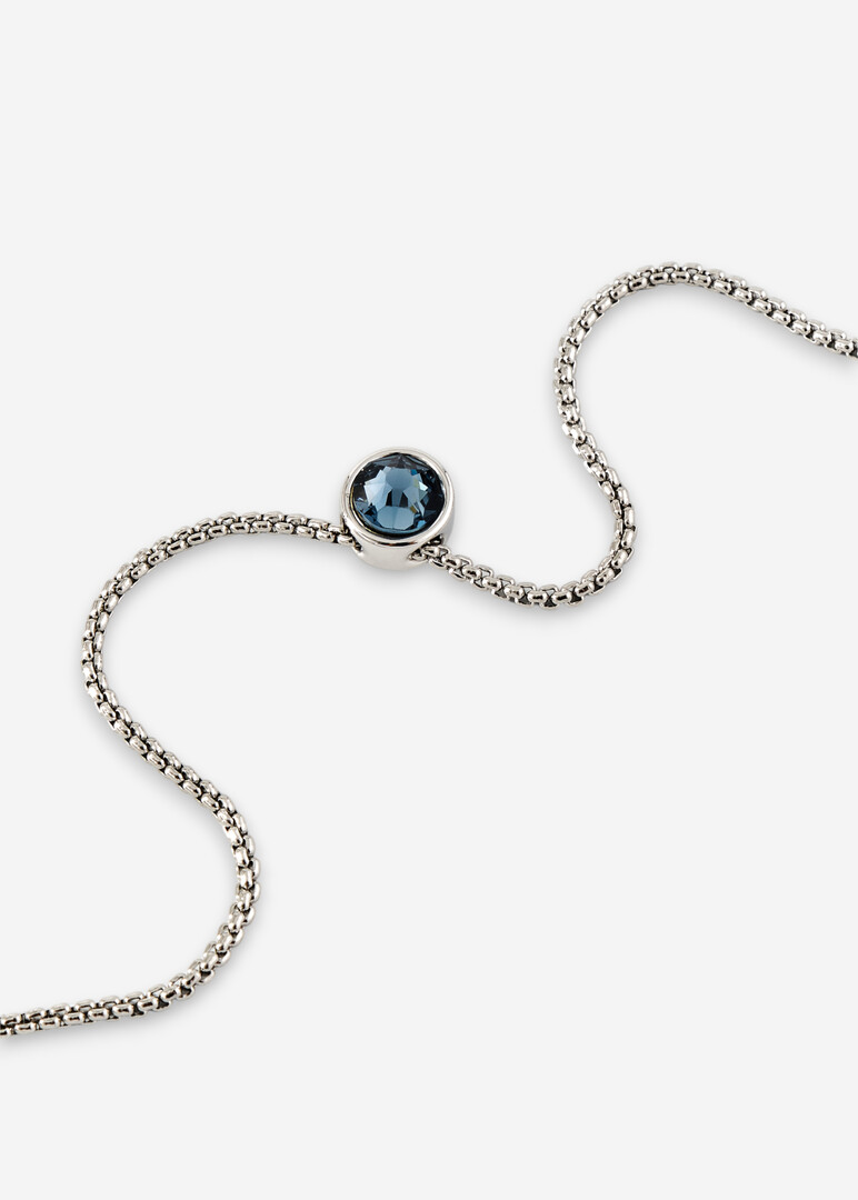 silver necklace with crystal pendant