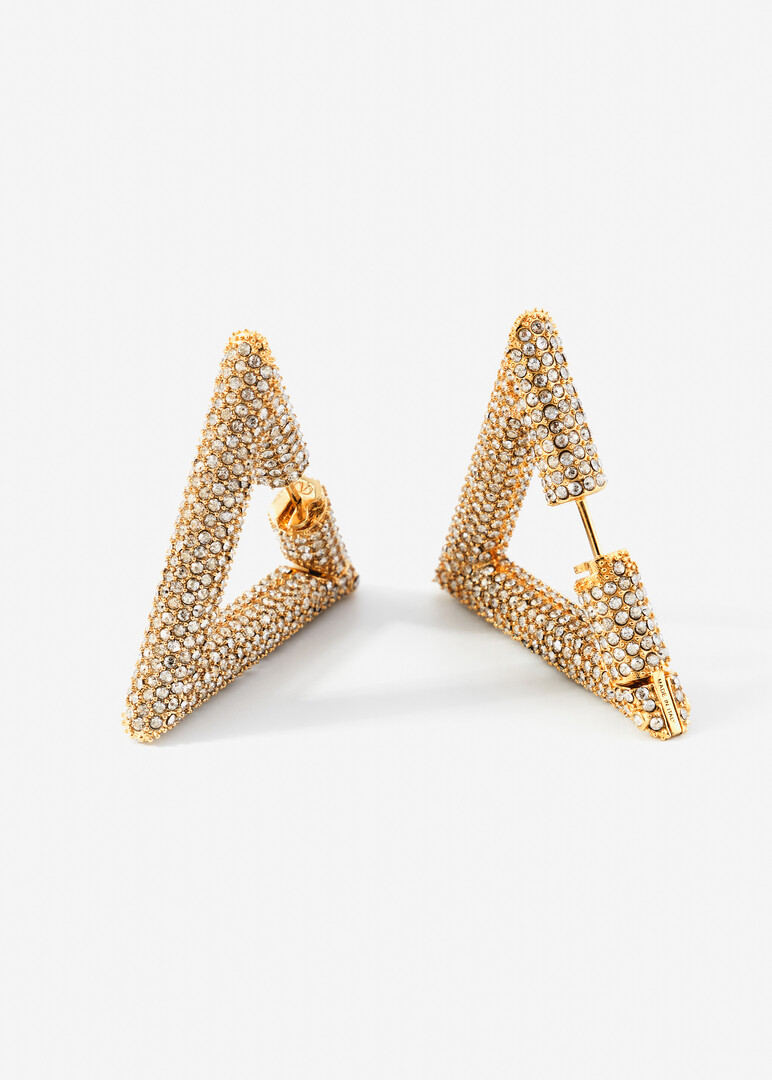 gold earrings with crystals