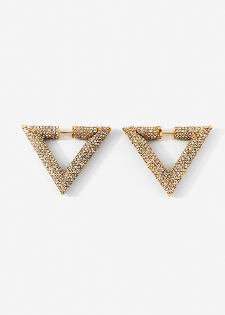 gold earrings with crystals