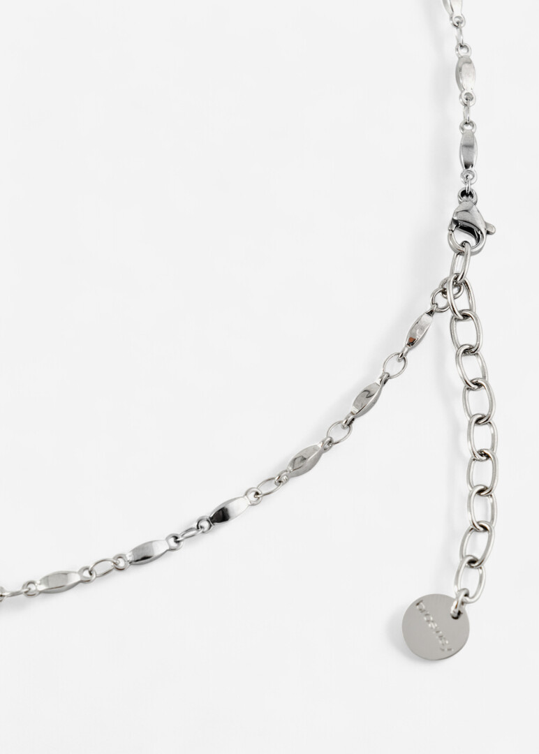 Серебристое колье с голубыми кристаллами NECKLACE SYMPHONIA