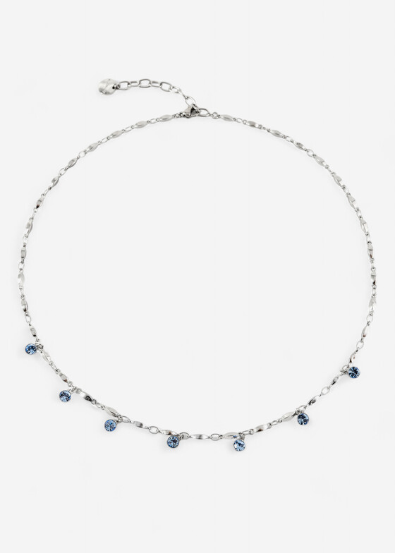 Колье Brosway Серебристое колье с голубыми кристаллами NECKLACE SYMPHONIA