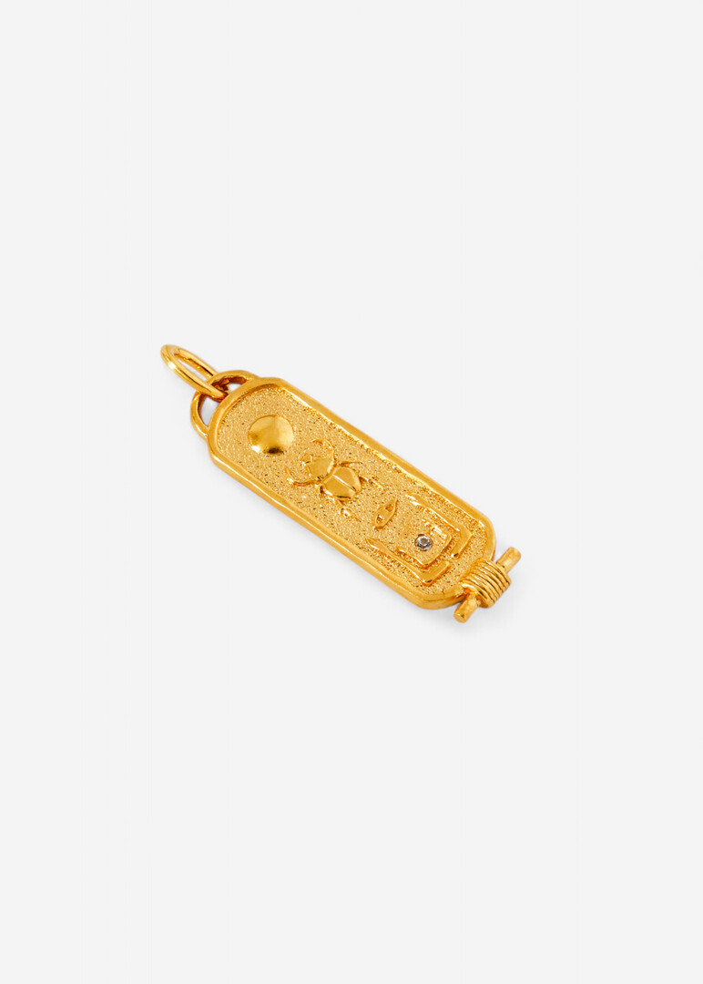 Gold-plated MANIFEST pendant in silver with white Topaz