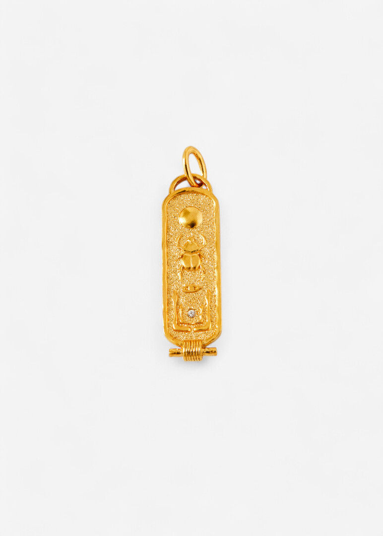 Gold-plated MANIFEST pendant in silver with white Topaz