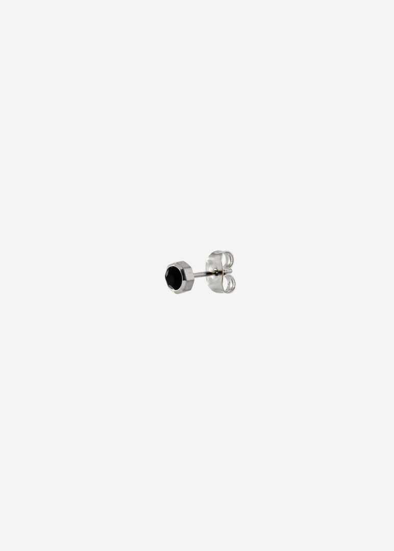 silver-tone black crystal SINGLE EARRING INK