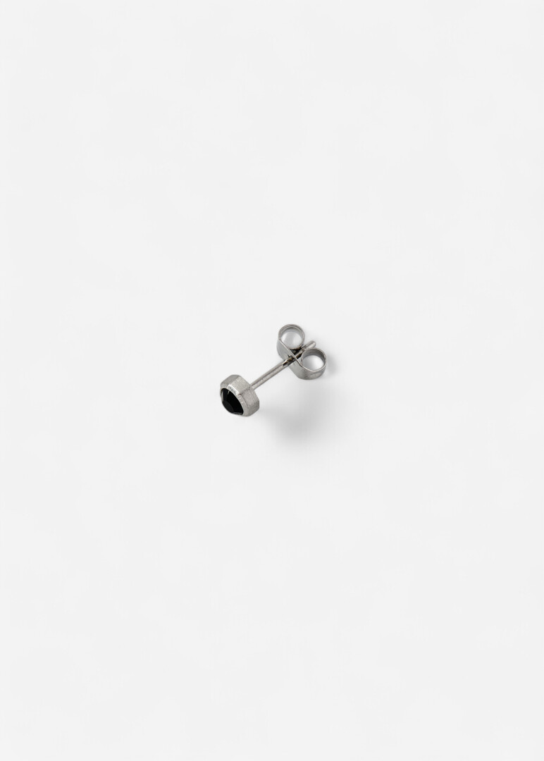 silver-tone black crystal SINGLE EARRING INK