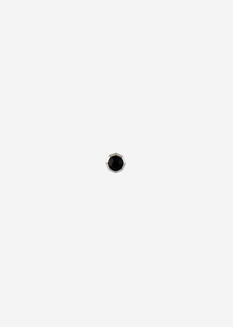 silver-tone black crystal SINGLE EARRING INK