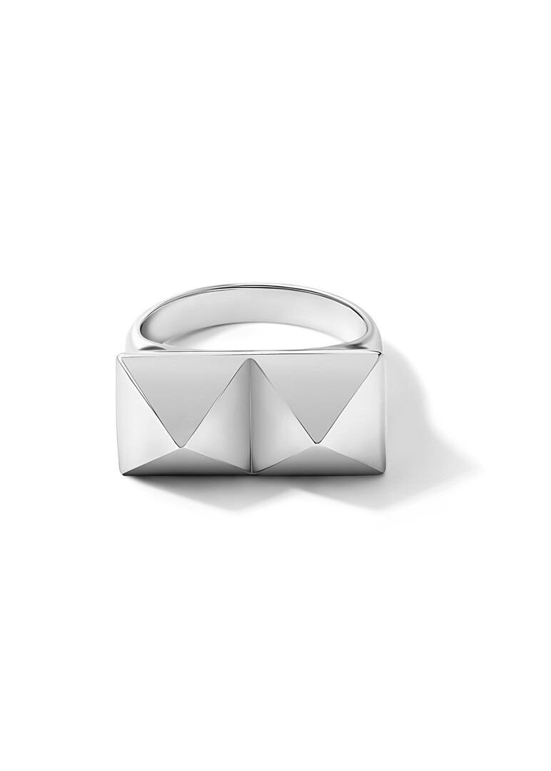 silver ring with studs