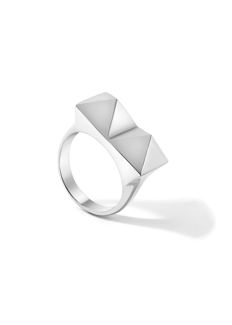 silver ring with studs