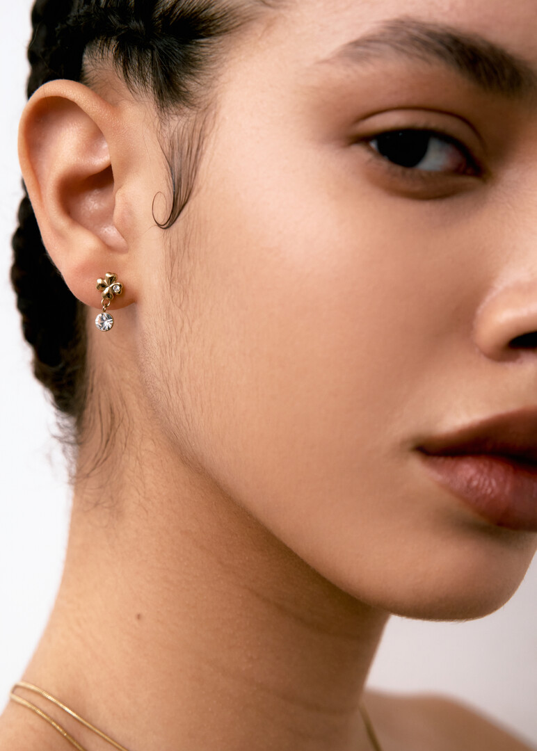 gold-plated crystal earrings from CHAKRA collection