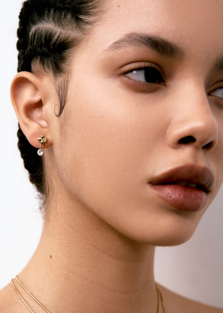 gold-plated crystal earrings from CHAKRA collection